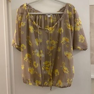 Bar III Floral Flowy Top, M